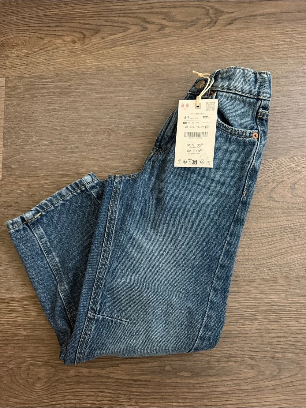 Zara Kids Blue Straight-Leg Jeans